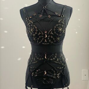 Honey Birdette Nova 3 piece set with stockings